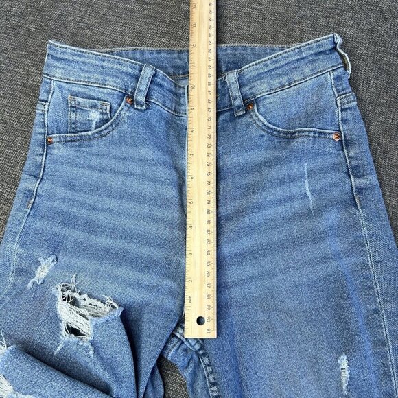 HM Curvy Jeggings Size 2 Ultra High‎ Waist Ankle Length Distressed Raw Hem - Picture 4 of 10